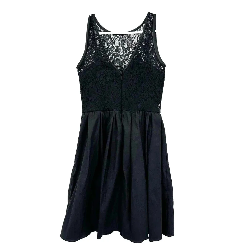 Aqua Dresses size 2 sleeveless black lace bodice mini dress lined‎